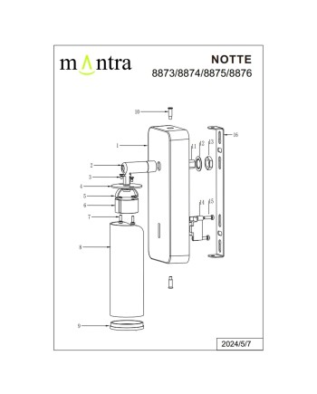 NOTTE * APLIQUE LECTOR MINI GU10 - NICKEL SATIN